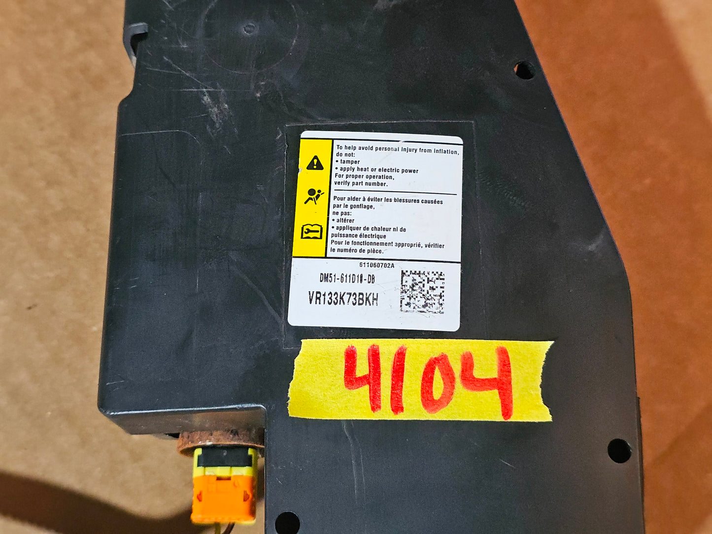 2013-2014 FORD FOCUS PASSENGER RIGHT SEAT AIRBAG OEM 4104