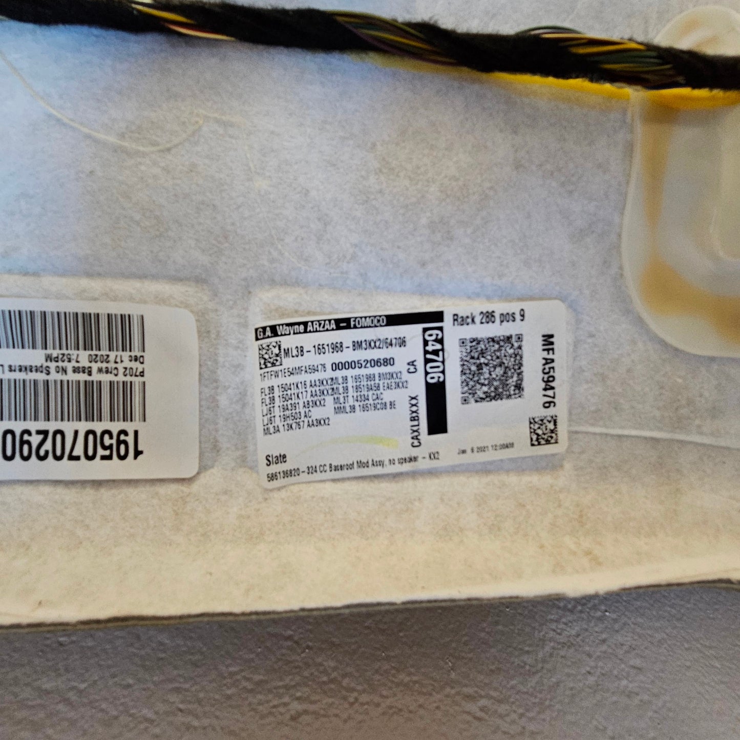 2021-2023 FORD F150 GRAY HEADLINER CEILING ROOF SUPERCREW CAB CREW XLT #12975