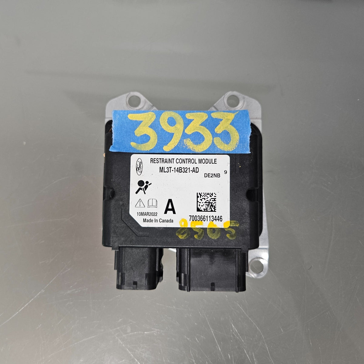 21-23 FORD F-150 AIR SRS BAG CONTROL SAFETY RESTRAINT MODULE ML3T14B321AD #39335