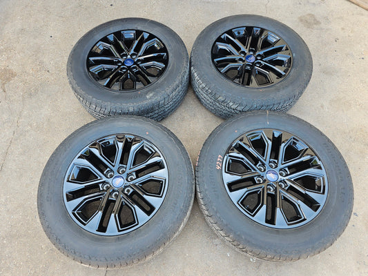 2025 20" FORD F150 PLATINUM BLACK WHEELS RIMS HANKOOK TIRES 2021 EXPEDITION 4277