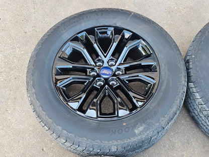 2025 20" FORD F150 PLATINUM BLACK WHEELS RIMS HANKOOK TIRES 2021 EXPEDITION 4277