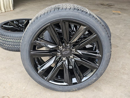 ???NEW 24" CADILLAC ESCALADE CHEVY SILVERADO TAHOE GMC DENALI WHEELS TIR22 #5002