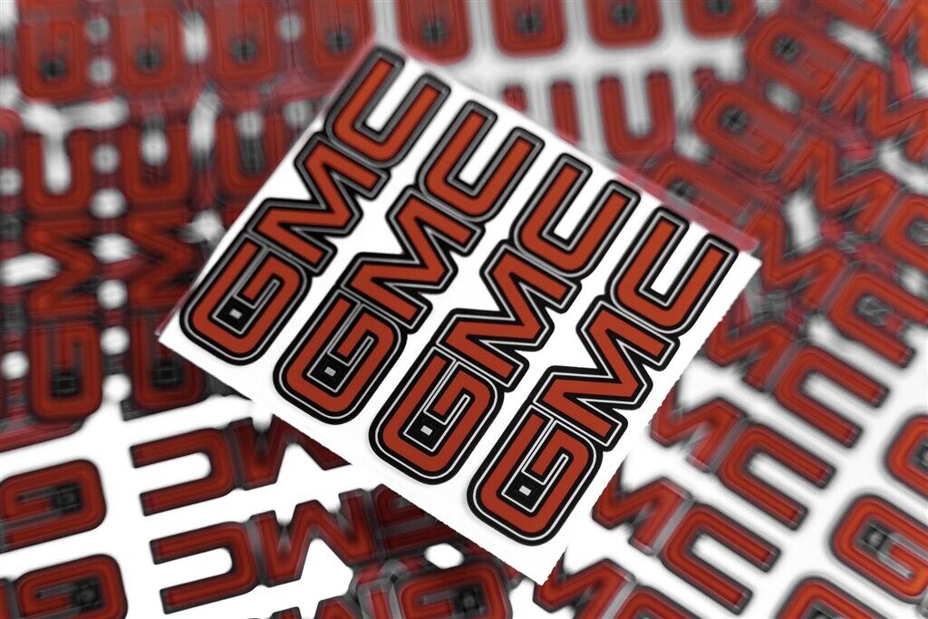 4 GMC SIERRA YUKON 1500 CENTER CAP LOGOS RED DECALS VINYL STICKERS 20 22 WHEELS