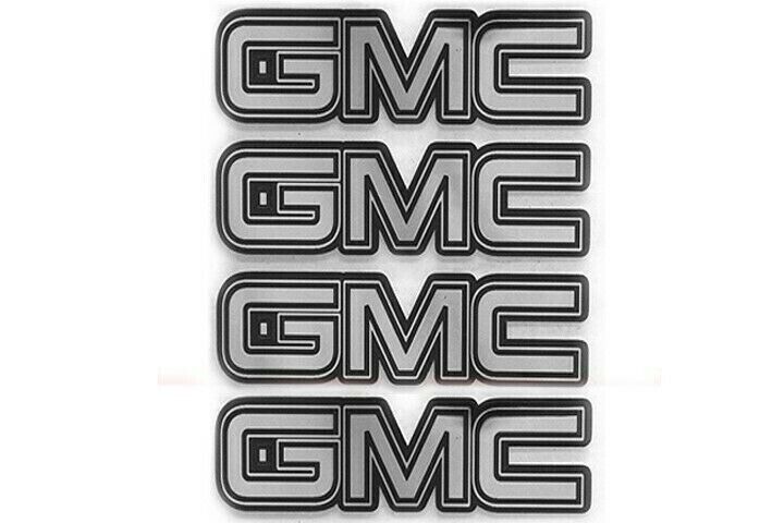 4 GMC YUKON SIERRA CENTER CAP LOGOS CHROME SILVER DECALS VINYL 18 20 22 WHEELS