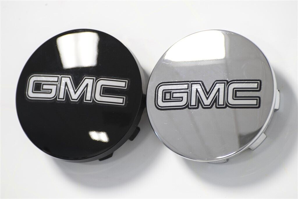 4 GMC YUKON SIERRA CENTER CAP LOGOS CHROME SILVER DECALS VINYL 18 20 22 WHEELS