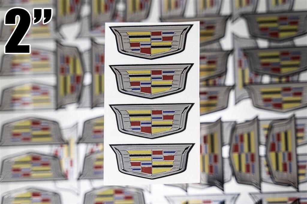 4-CADILLAC ESCALADE CTS ATS 2" CENTER CAP LOGOS DECALS VINYL 20 22 WHEELS-10073