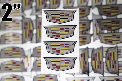 4-CADILLAC ESCALADE CTS ATS 2" CENTER CAP LOGOS DECALS VINYL 20 22 WHEELS-10073