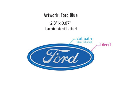 4-FORD CENTER CAP LOGOS BLUE OVAL DECALS VINYL F150 F250 MUSTANG FOCUS FUSION