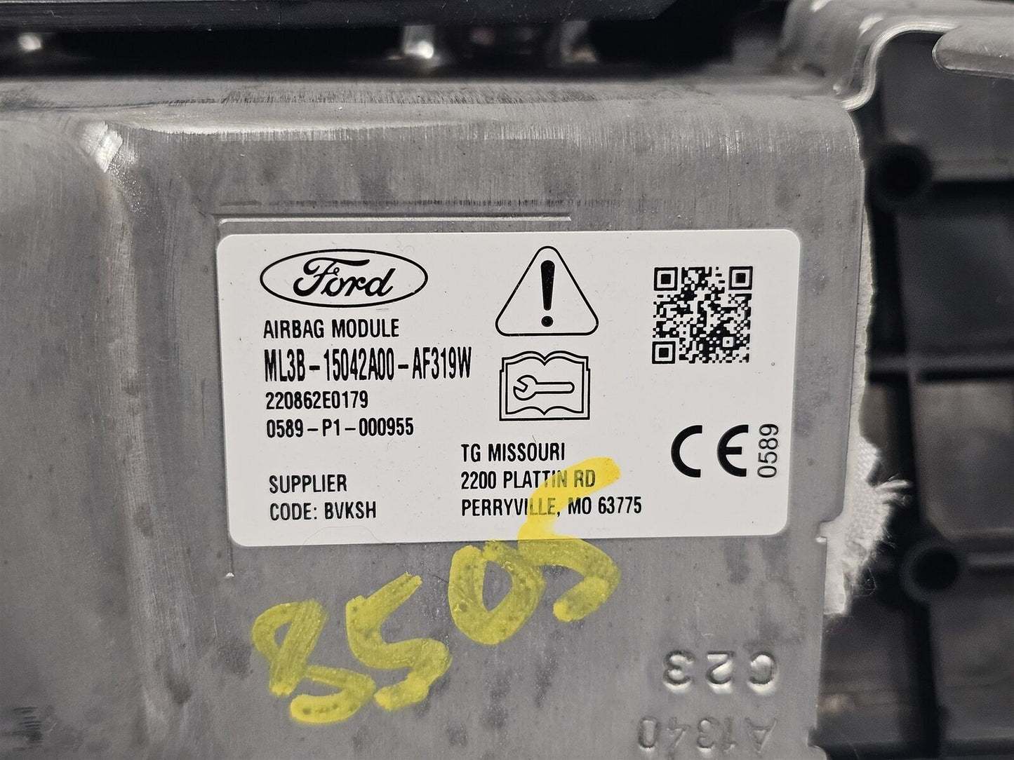 2021-2025 FORD F150 BLACK KNEE AIRBAG RIGHT PASSENGER OEM BAG LOWER DASH #13371