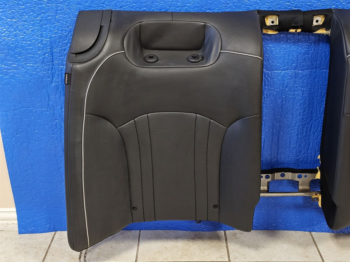 2015-2019 GENESIS G80 REAR UPPER SEAT BACK HEATED LEATHER BLACK AIRBAG