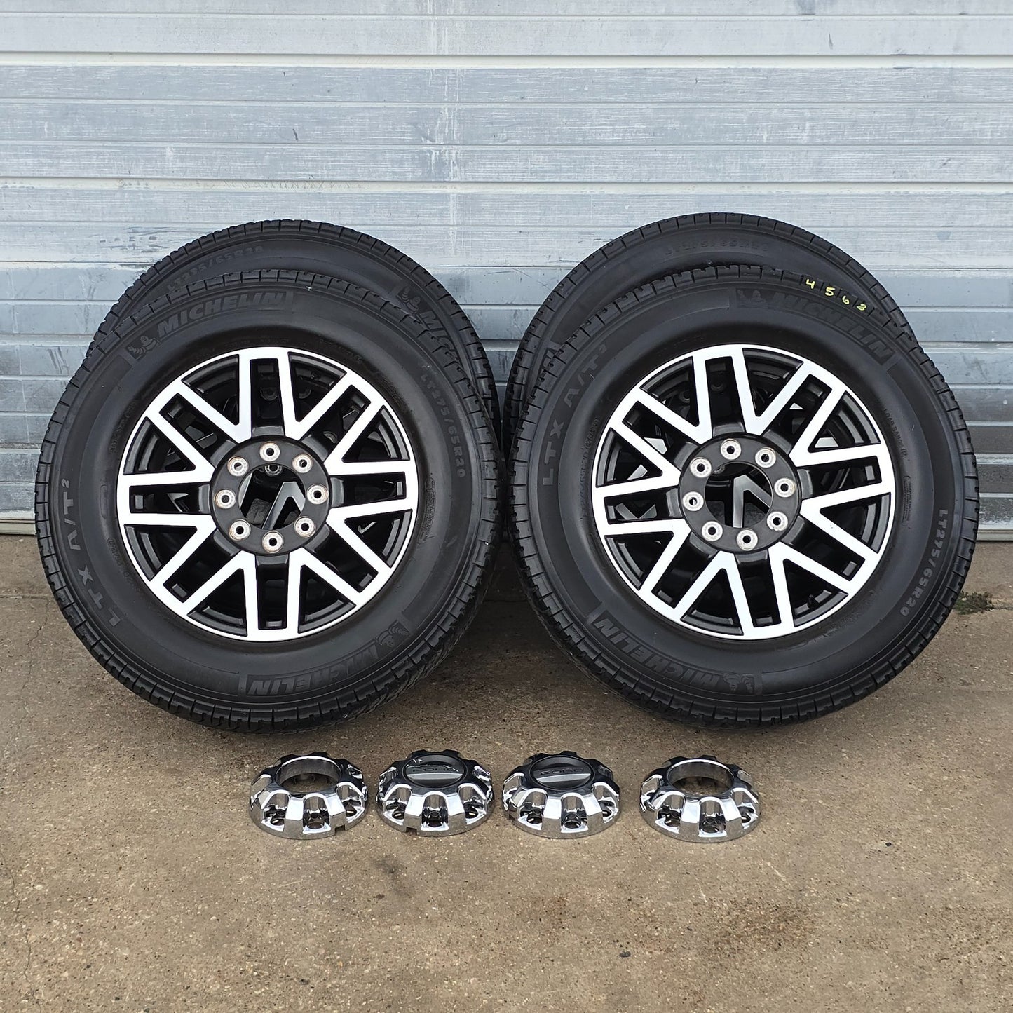 20" FORD F250 F350 CHARCOAL MACHINED WHEELS MICHELIN TIRES 17 18 22 23 24 #45680