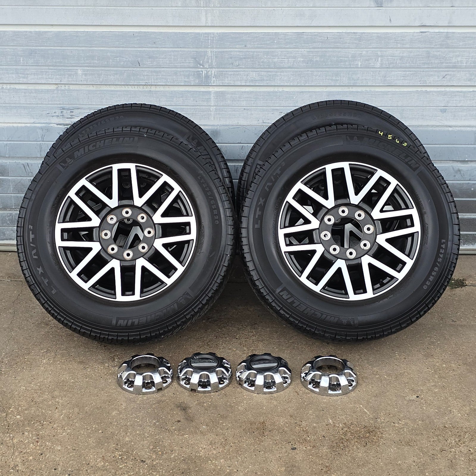 20" FORD F250 F350 CHARCOAL MACHINED WHEELS MICHELIN TIRES 17 18 22 23 24 #45680