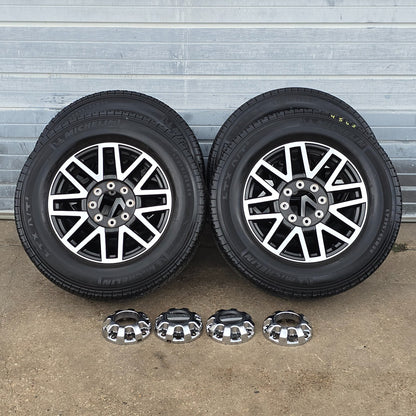 20" FORD F250 F350 CHARCOAL MACHINED WHEELS MICHELIN TIRES 17 18 22 23 24 #45680