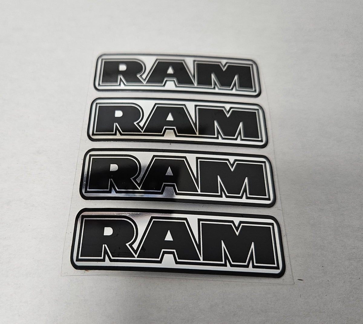 4-2.3" DODGE RAM CENTER CAP LOGOS BLACK DECAL VINYL 1500 2500 35003