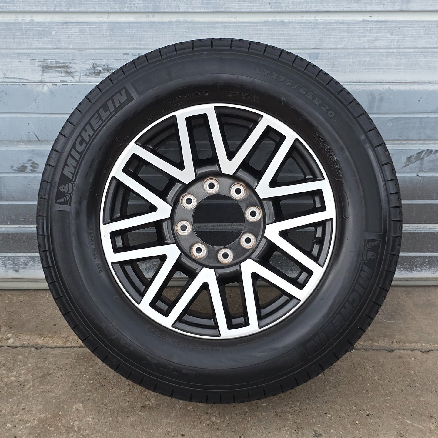 20" FORD F250 F350 CHARCOAL MACHINED WHEELS MICHELIN TIRES 17 18 22 23 24 #45683