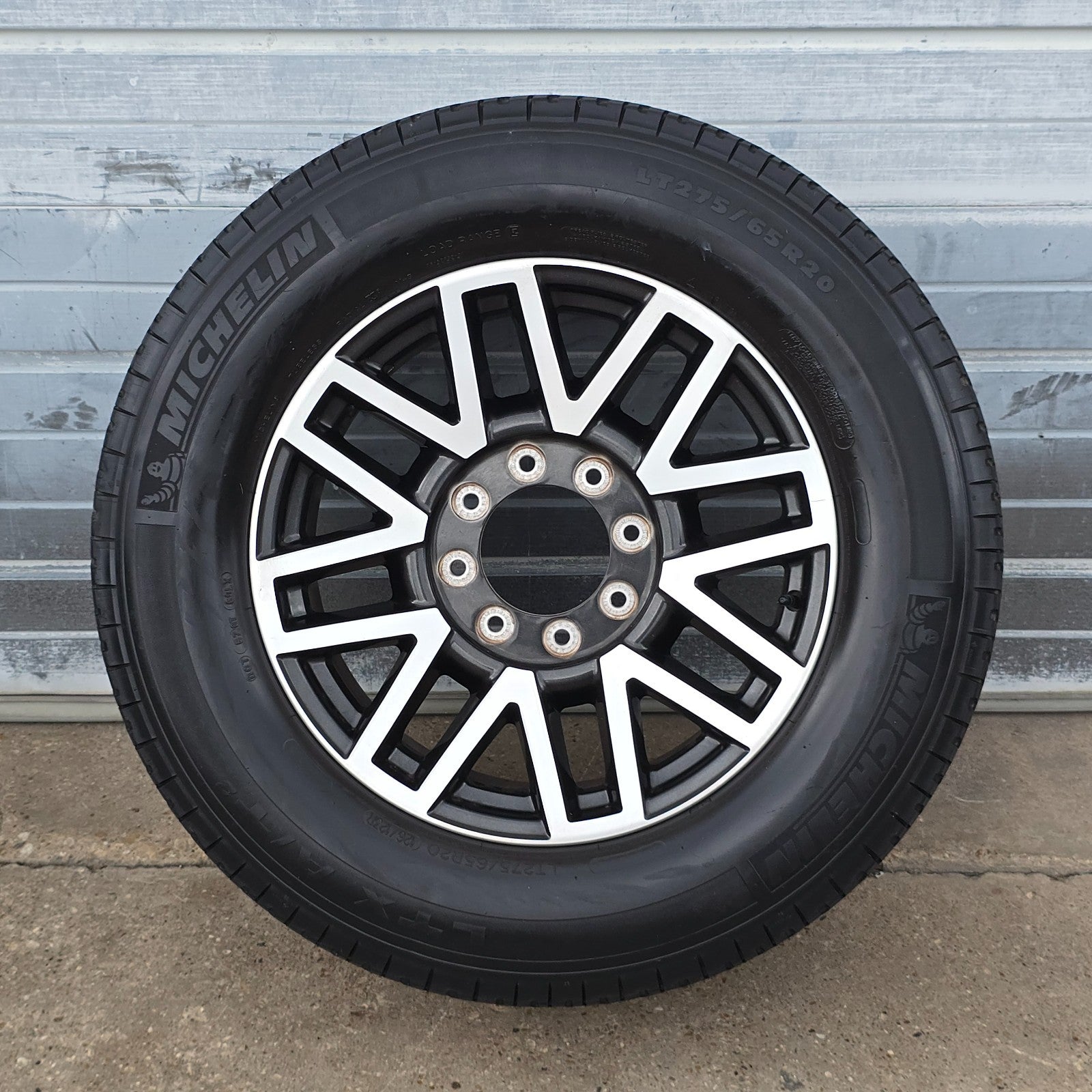 20" FORD F250 F350 CHARCOAL MACHINED WHEELS MICHELIN TIRES 17 18 22 23 24 #45683