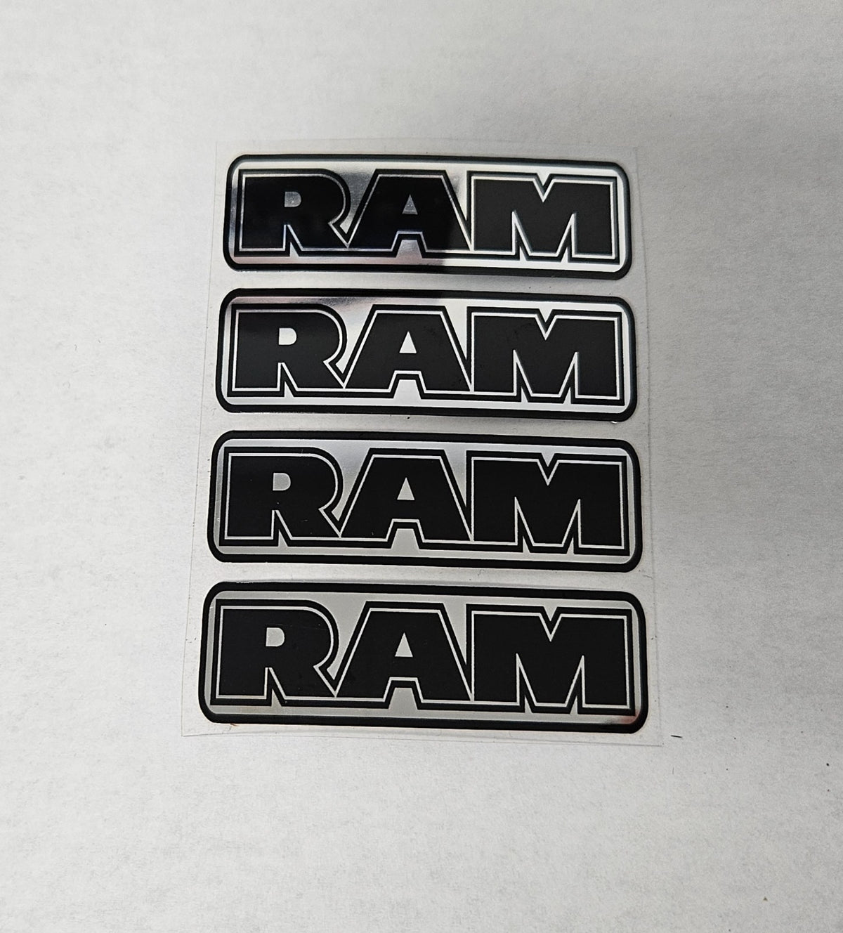 4-2.3" DODGE RAM CENTER CAP LOGOS BLACK DECAL VINYL 1500 2500 35002