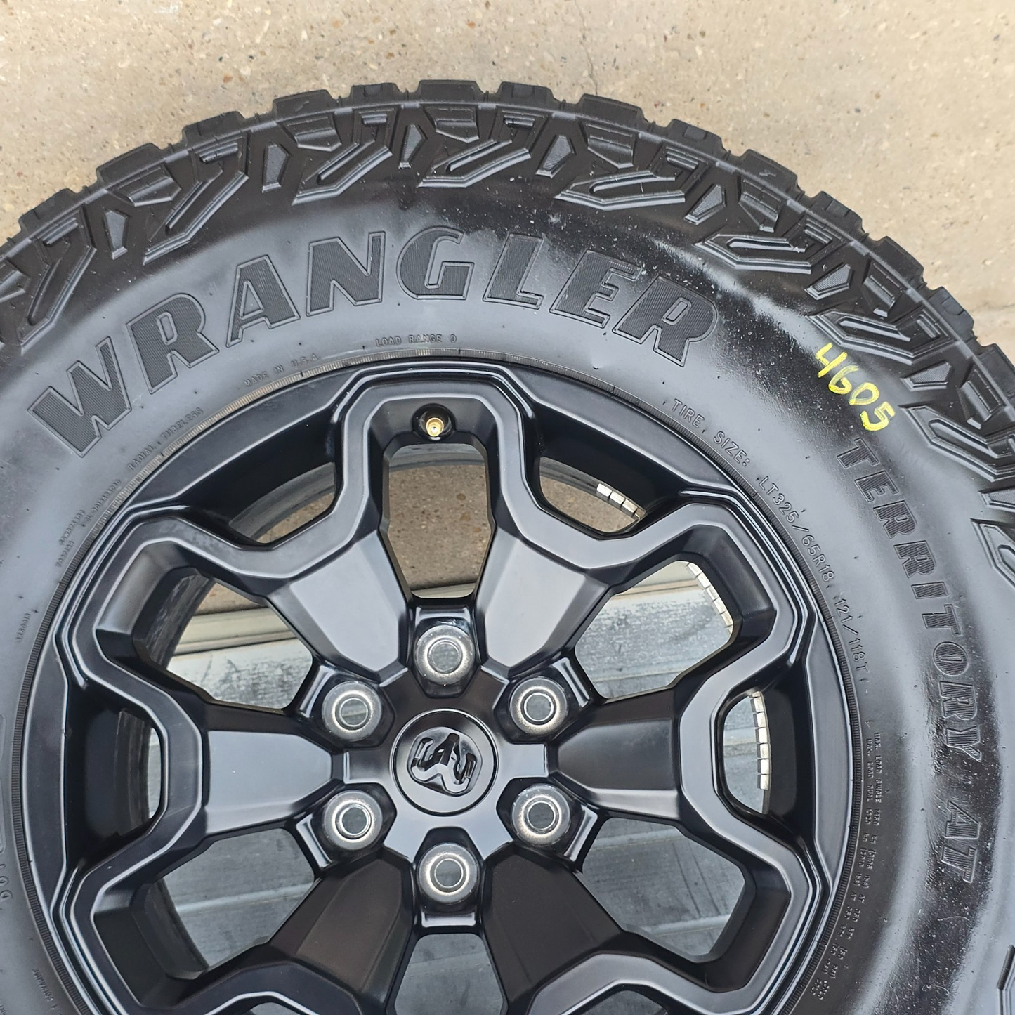 2021-2025 DODGE RAM 1500 TRX BLACK WHEELS TIRES 68497383AA #460510