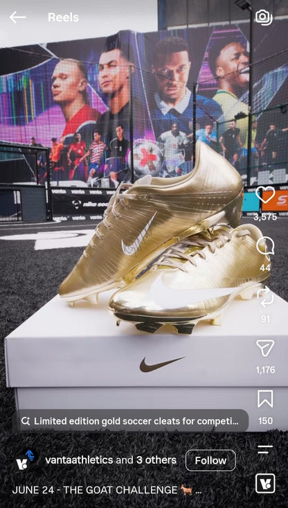 NEW Nike Mercurial Superfly 1 RGN SE CR7 Metallic Gold Size 10 Ronaldo World Cup0