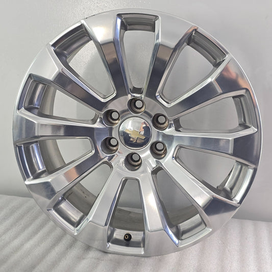 2 CRACKS- 22" CHEVY SILVERADO 1500 TAHOE HIGH COUNTRY POLISHED WHEEL 19 20 #46040