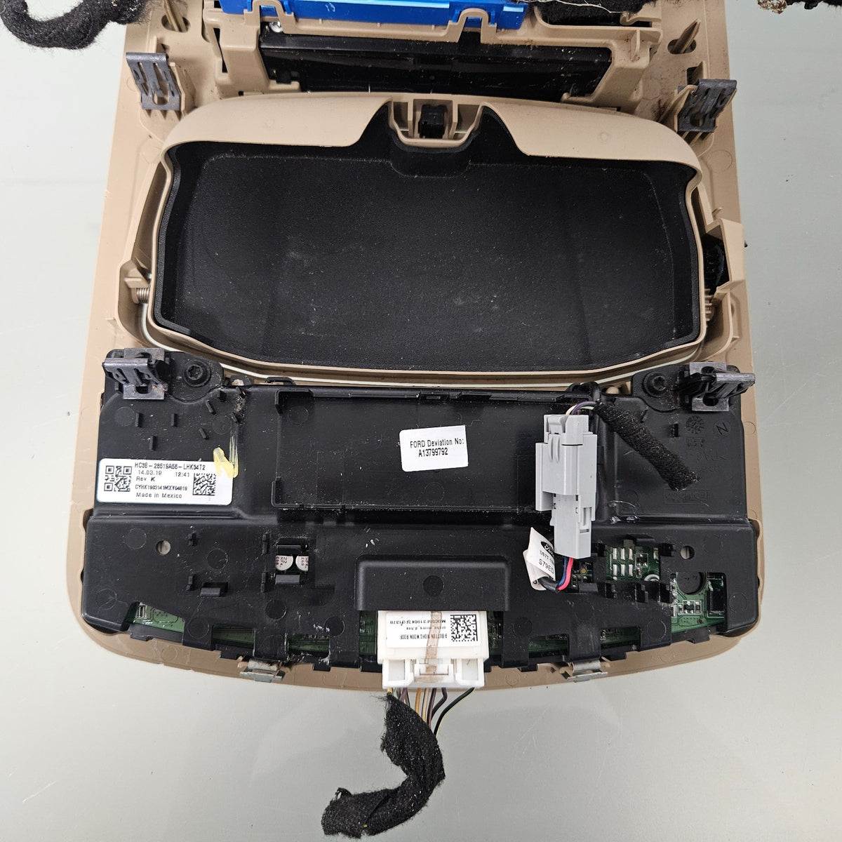 2017-2022 FORD F250 F350 OVERHEAD ROOF CONSOLE TAN UPFITTER 18 19 20 21 #37548