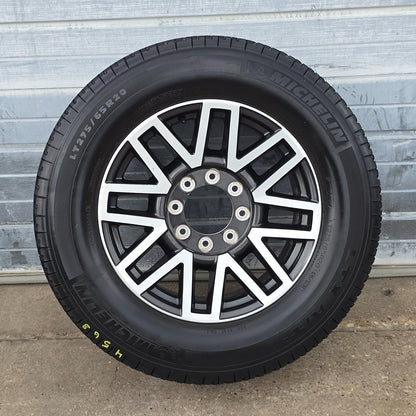 20" FORD F250 F350 CHARCOAL MACHINED WHEELS MICHELIN TIRES 17 18 22 23 24 #45685