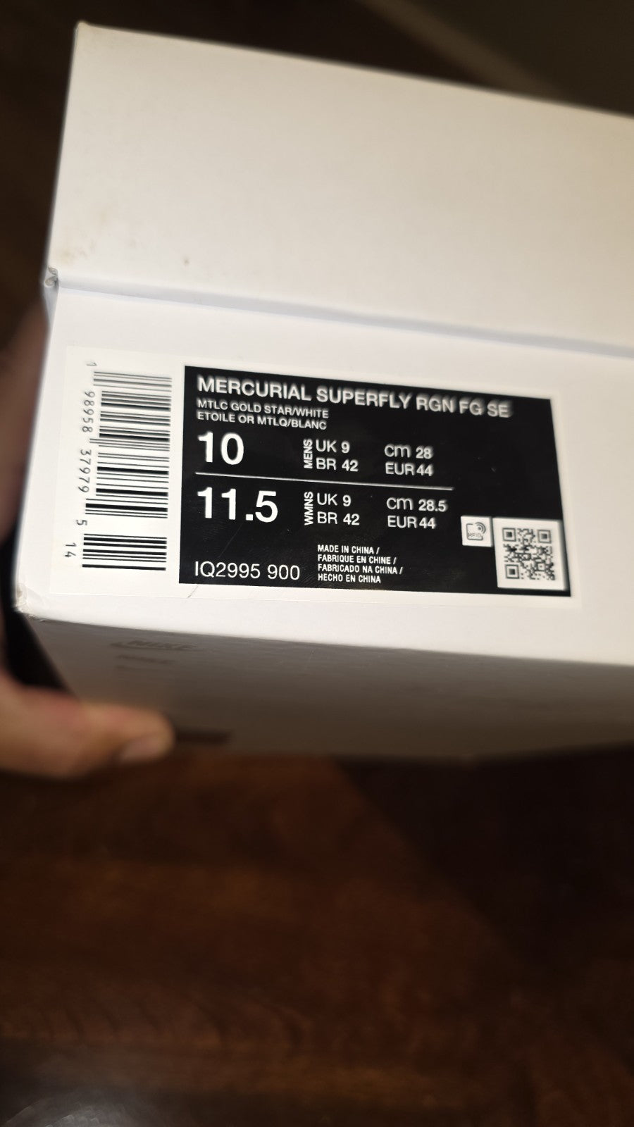 NEW Nike Mercurial Superfly 1 RGN SE CR7 Metallic Gold Size 10 Ronaldo World Cup10