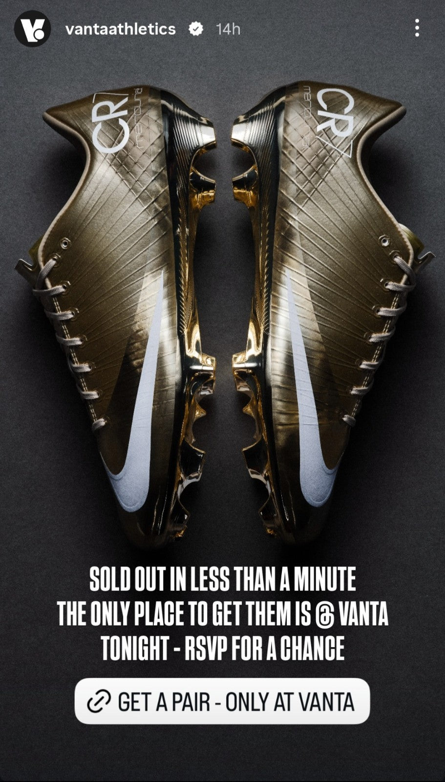 NEW Nike Mercurial Superfly 1 RGN SE CR7 Metallic Gold Size 10 Ronaldo World Cup3
