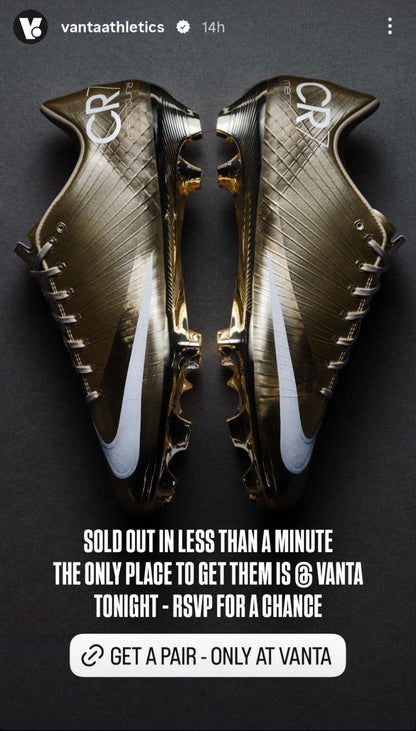 NEW Nike Mercurial Superfly 1 RGN SE CR7 Metallic Gold Size 10 Ronaldo World Cup3
