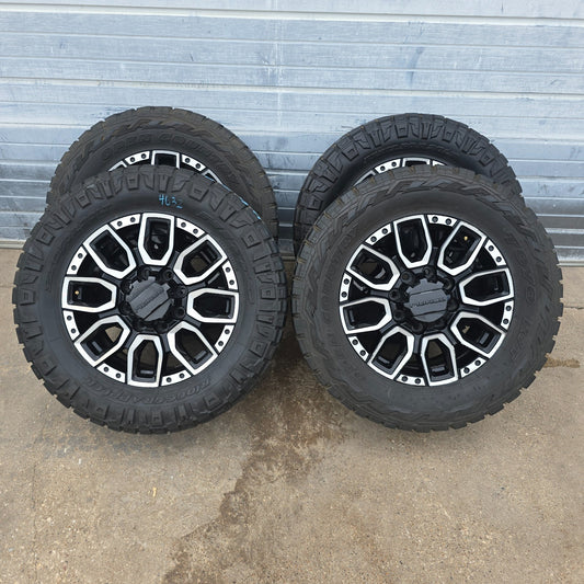 20” SIERRA DENALI 2500 3500 HD BLACK MACHINED WHEELS SQ9 TIRES #46320