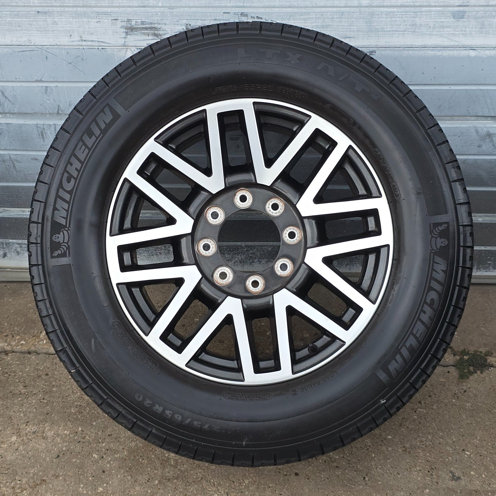 20" FORD F250 F350 CHARCOAL MACHINED WHEELS MICHELIN TIRES 17 18 22 23 24 #45682