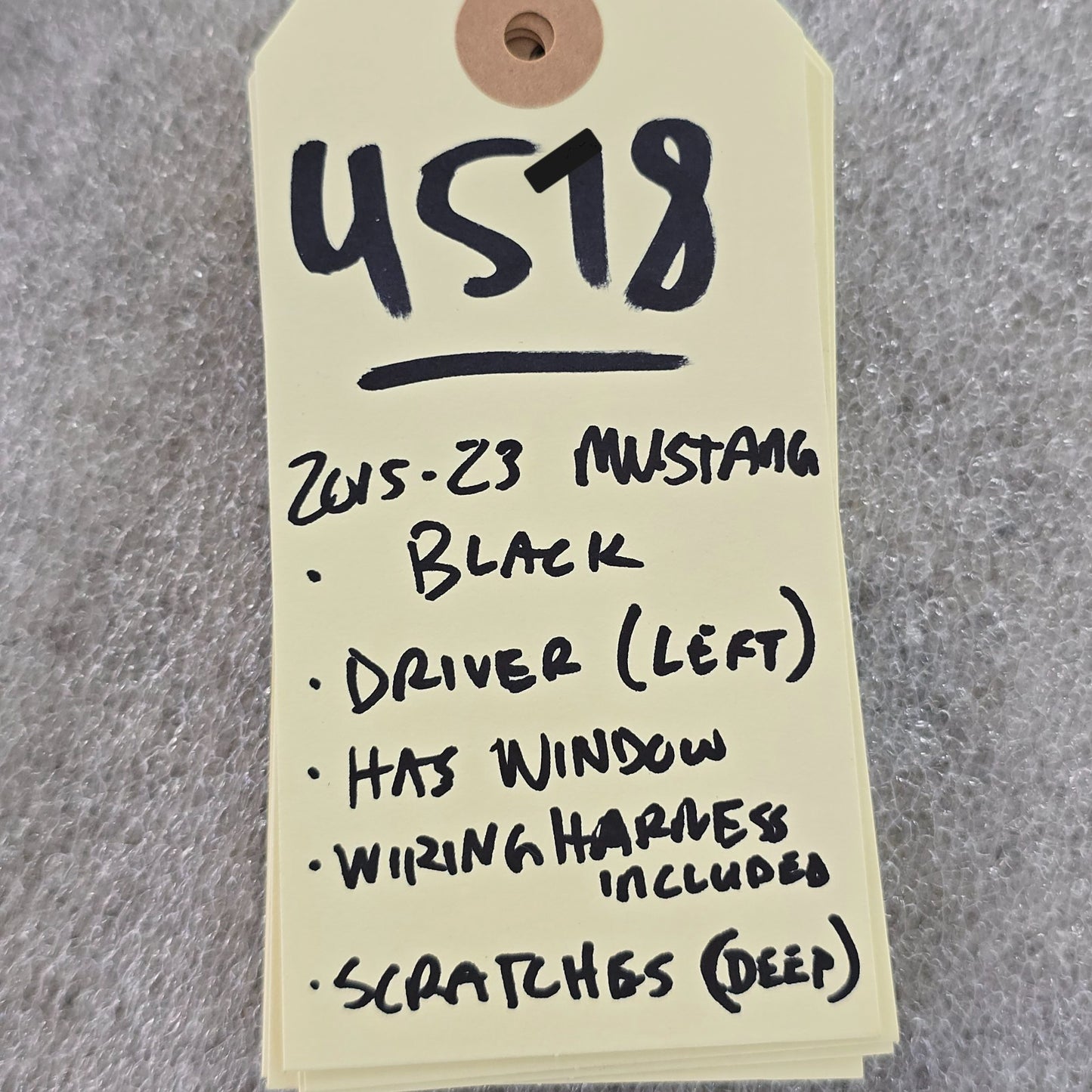2015-2023 FORD MUSTANG GT COUPE LEFT LH DRIVER DOOR BLACK 16 17 18 19 20 #457812